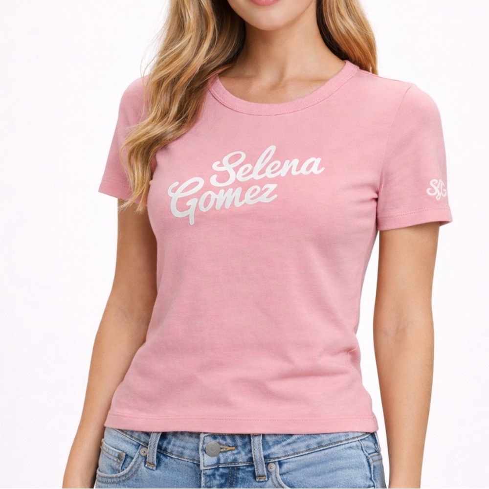 H&M Divided women’s Size XS Selena Gomez Pink Graphic Tee(A273)✨ - Picture 1 of 16